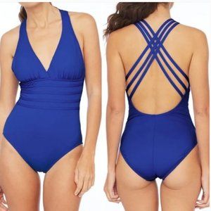 LA BLANCA Island Goddess Cross-Back One Piece Swimsuit